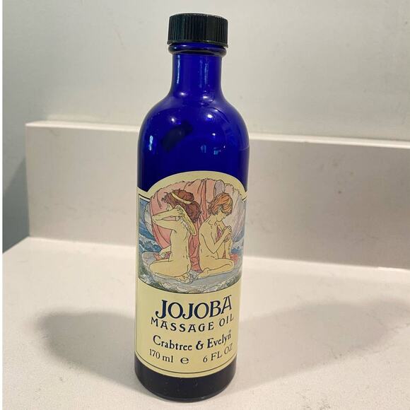 Crabtree Evelyn Retired Jojoba Massage Oil 170ml blue Bottle /6oz great Britain - Picture 1 of 9